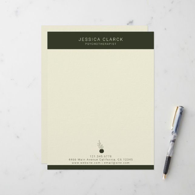 Mental Health Psychotherapists and Counsellors  Custom Letterhead (Front/Back In Situ)