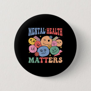 Mental-health Retro Groovy S Awareness Self Care 6 Cm Round Badge