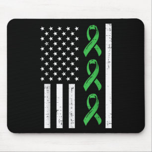 Mental Health Ribbons America Flag Awareness Men W Mouse Mat