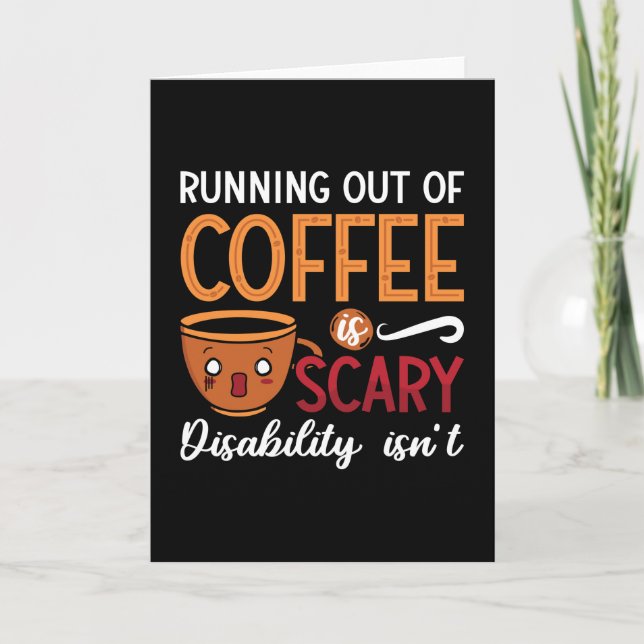 Mental Health Running Out Of Coffee Scary Anxiety Card (Front)