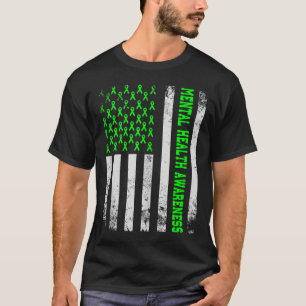 Mental Health S American Flag Mental Health Awaren T-Shirt