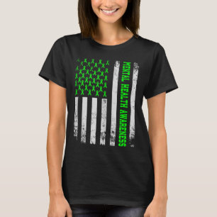 Mental Health S American Flag Mental Health Awaren T-Shirt