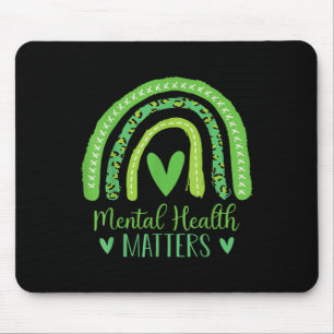 Mental Health S Awareness Boho Rainbow Leopard Sup Mouse Mat