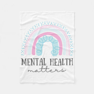 Mental Health S Awareness Brain Therapist Be Kind Fleece Blanket