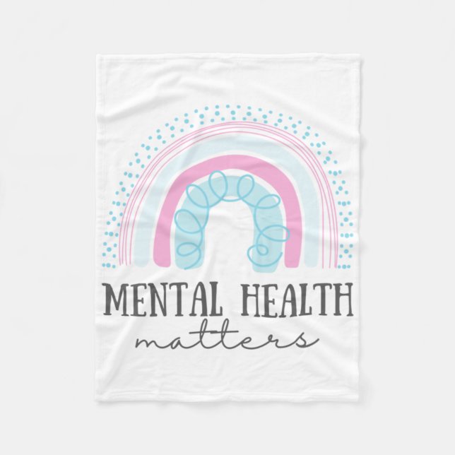 Mental Health S Awareness Brain Therapist Be Kind  Fleece Blanket (Front)