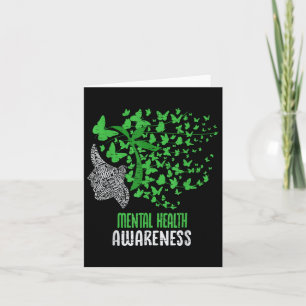 Mental Health S Awareness Butterfly Green Ribbon W Card