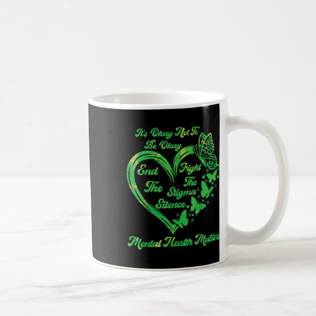 Mental Health S Awareness Butterfly Women Kids Gir Coffee Mug (Right)