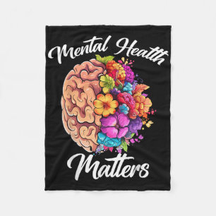 Mental Health S Awareness Floral Brain Fight Stigm Fleece Blanket