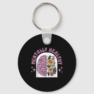 Mental Health S Awareness Flowers Brains Clothing Key Ring