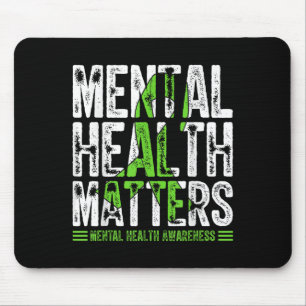Mental Health S Awareness Green Ribbon Support War Mouse Mat