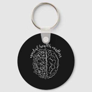 Mental Health S Awareness Human Brain Illness Vint Key Ring