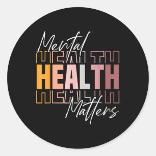 Mental Health S Awareness Month Retro Vintage Classic Round Sticker