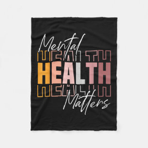 Mental Health S Awareness Month Retro Vintage Fleece Blanket