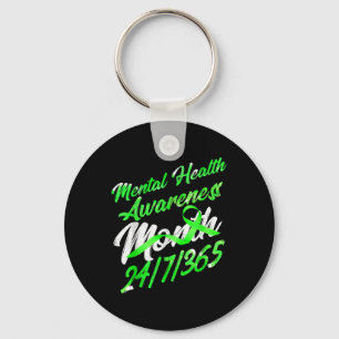 Mental Health S Awareness Month Shirt Green Ribbon Key Ring
