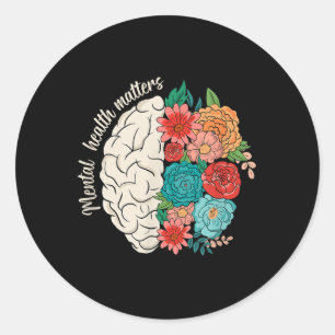 Mental Health S Awareness Psychologist Woman Man Classic Round Sticker