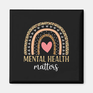Mental Health S Awareness Shirt Rainbow Leopard Pr Magnet