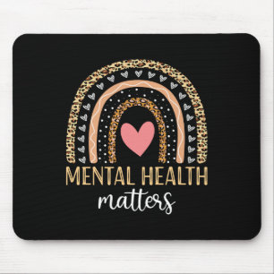 Mental Health S Awareness Shirt Rainbow Leopard Pr Mouse Mat