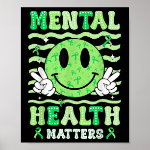 Mental Health S Awareness Smile Face Men Women Kid Poster
