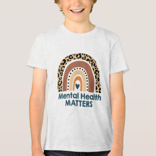 Mental Health S Boho Rainbow Mental Health Awarene Tri-Blend Shirt
