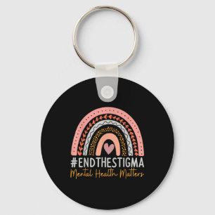 Mental-health S End The Stigma Rainbow Boho Key Ring