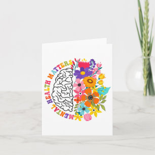 Mental Health S Floral Human Brain Illness Awarene Card