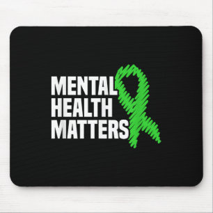 Mental Health S Green Ribbon Mental Health Awarene Mouse Mat