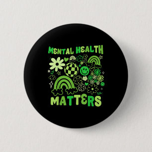 Mental Health S Groovy Floral Mental Health Awaren 6 Cm Round Badge
