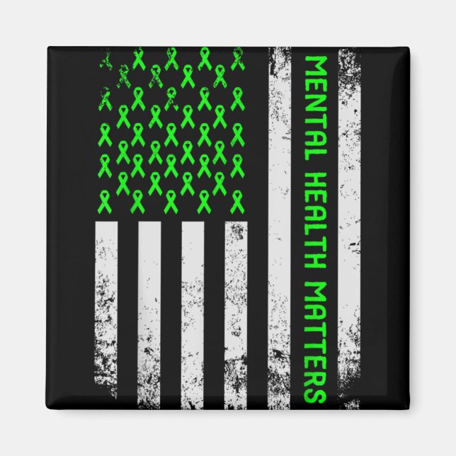 Mental Health S Human Brain Illness Awareness Gree Magnet (Front)