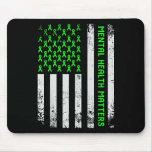 Mental Health S Human Brain Illness Awareness Gree Mouse Mat