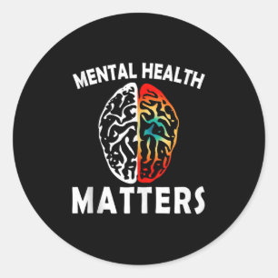 Mental Health S Human Brain Mental Health Awarenes Classic Round Sticker