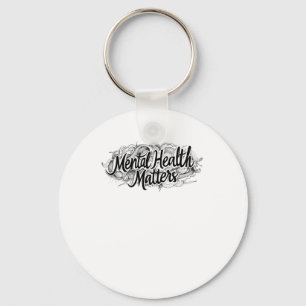 Mental Health S - Inspirational Hand-drawn Artwork Key Ring