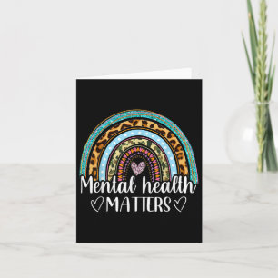Mental Health S Leopard Print Boho Rainbow Awarene Card