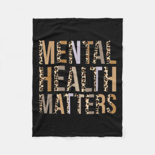 Mental Health S Leopard Print Mental Awareness Mon Fleece Blanket