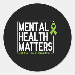 Mental Health S Men Women Kids Mental Health Aware Classic Round Sticker