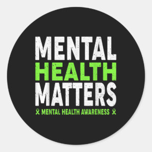 Mental Health S Mental Health Awareness Month Ribb Classic Round Sticker