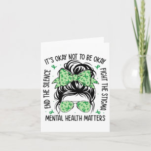 Mental Health S Messy Bun Mental Health Awareness Card