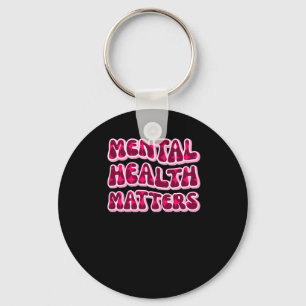 Mental Health S Pink Text Sticker Key Ring