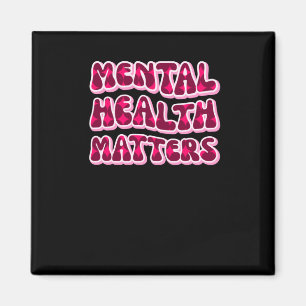 Mental Health S Pink Text Sticker Magnet