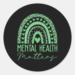 Mental Health S We Wear Green Mental Health Awaren Classic Round Sticker
