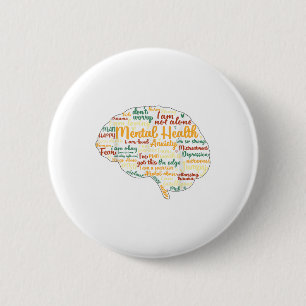 Mental Health S Word Cloud Mental Health Awareness 6 Cm Round Badge