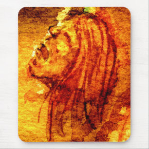 Mental Health Sadness Watercolor Painting Mouse Mat