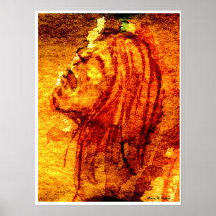 Mental Health Sadness Watercolor Painting Poster