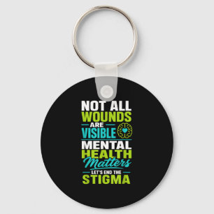 Mental health self care end stigma key ring