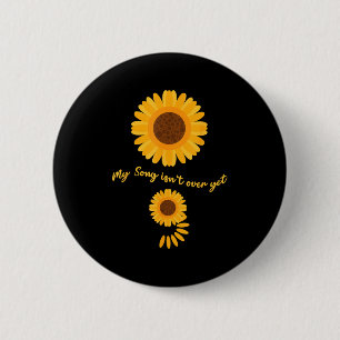 Mental Health Semicolon Sunflower Suicide Preventi 6 Cm Round Badge