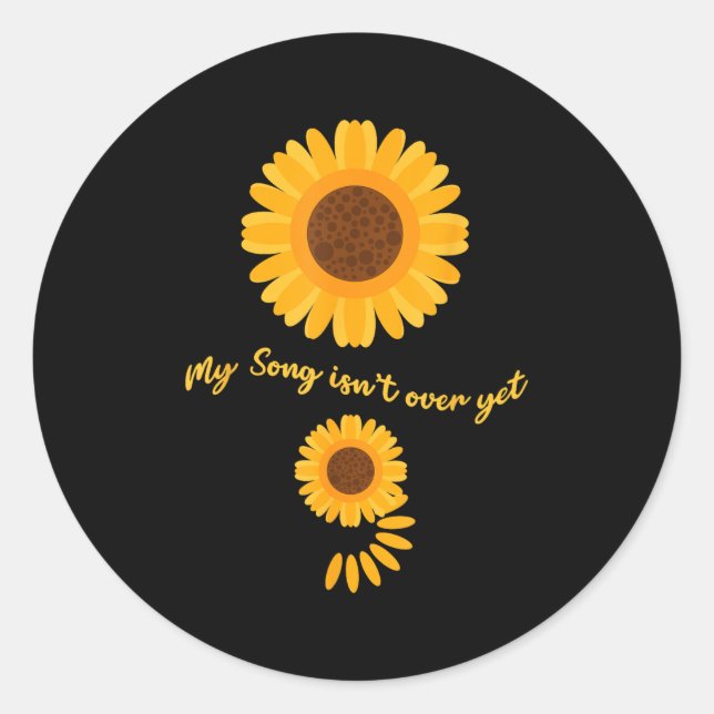 Mental Health Semicolon Sunflower Suicide Preventi Classic Round Sticker (Front)