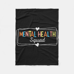 Mental Health Squad Awareness Therapist Counsellor Fleece Blanket