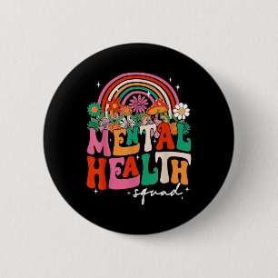 Mental Health Squad Boho Rainbow Brain Illness Awa 6 Cm Round Badge