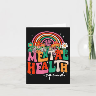 Mental Health Squad Boho Rainbow Brain Illness Awa Card