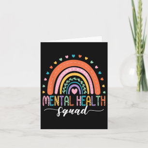 Mental Health Squad Boho Rainbow Brain Illness Awa Card