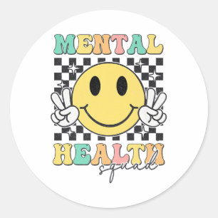 Mental Health Squad Brain Illness Mental Health Aw Classic Round Sticker